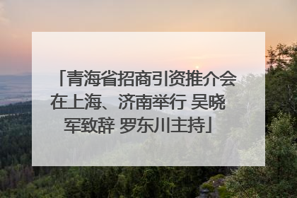 青海省招商引资推介会在上海、济南举行 吴晓军致辞 罗东川主持
