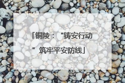 铜陵：“铸安行动”筑牢平安防线