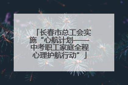 长春市总工会实施“心航计划——中考职工家庭全程心理护航行动”