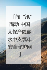 闻“汛”而动 中国太保产险丽水中支筑牢安全守护网