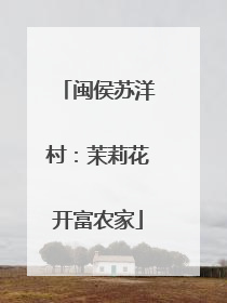 闽侯苏洋村：茉莉花开富农家