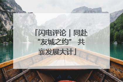 闪电评论｜同赴“友城之约” 共襄发展大计