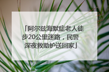 阿尔兹海默症老人徒步20公里迷路，民警深夜救助护送回家