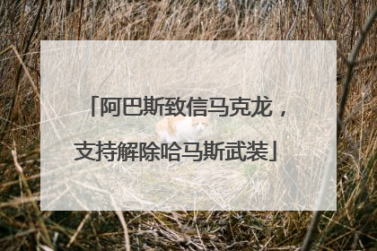 阿巴斯致信马克龙，支持解除哈马斯武装