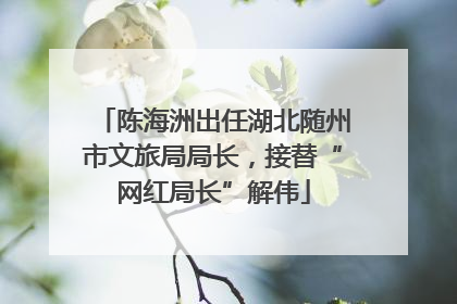 陈海洲出任湖北随州市文旅局局长，接替“网红局长”解伟