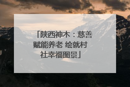 陕西神木：慈善赋能养老 绘就村社幸福图景