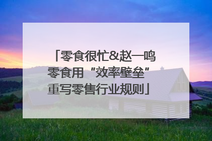 零食很忙&赵一鸣零食用“效率壁垒”重写零售行业规则