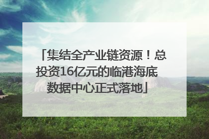 集结全产业链资源！总投资16亿元的临港海底数据中心正式落地
