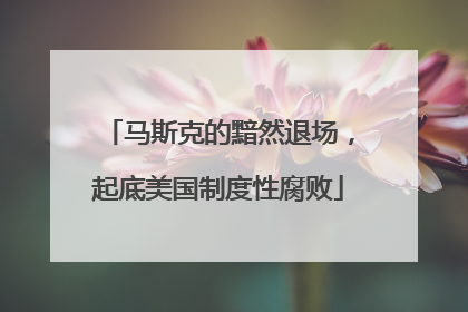 马斯克的黯然退场，起底美国制度性腐败