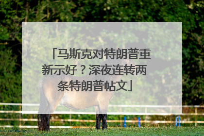 马斯克对特朗普重新示好？深夜连转两条特朗普帖文