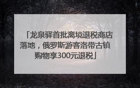 龙泉驿首批离境退税商店落地，俄罗斯游客洛带古镇购物享300元退税