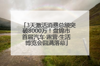 3天激活消费总额突破8000万！盘锦市首届汽车·露营·生活博览会圆满落幕