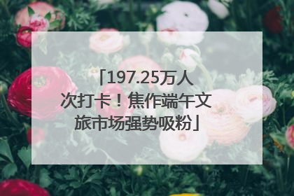 197.25万人次打卡！焦作端午文旅市场强势吸粉