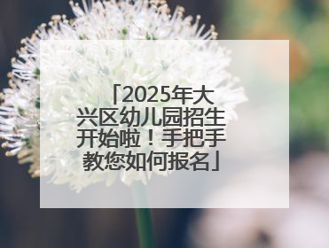 2025年大兴区幼儿园招生开始啦！手把手教您如何报名