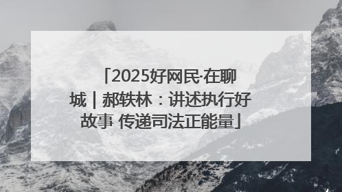 2025好网民·在聊城｜郝轶林：讲述执行好故事 传递司法正能量