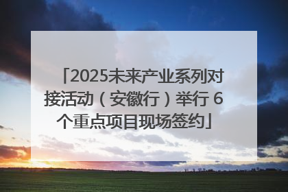 2025未来产业系列对接活动（安徽行）举行 6个重点项目现场签约