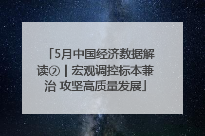 5月中国经济数据解读②｜宏观调控标本兼治 攻坚高质量发展