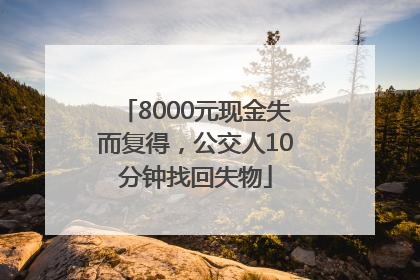 8000元现金失而复得，公交人10分钟找回失物