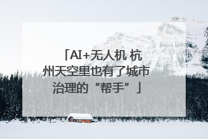 AI+无人机 杭州天空里也有了城市治理的“帮手”